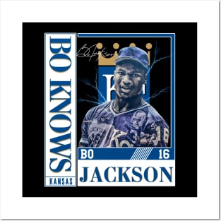 Bo Jackson Bo Knows Signature Vintage Legend Baseball Football Bootleg Rap Graphic Style Posters and Art